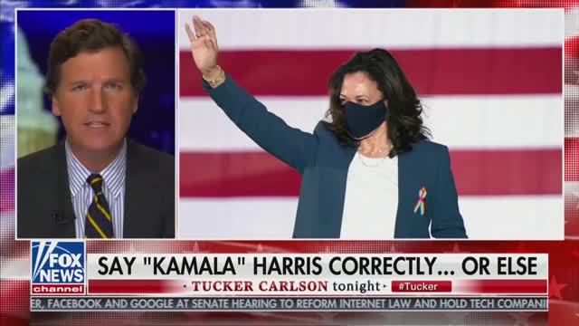 Tucker Plays Video of Harris Mispronouncing Her Name: We’re Not Letting Her Get Away with It
