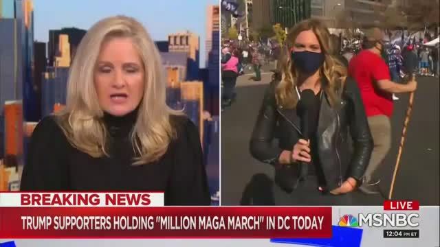 MSNBC Reporter Alarmed as Million MAGA Marchers Shout Down Her Live Shot: ‘They’re Following Us and Chasing Us!’