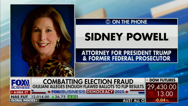 Sidney Powell: I Sent Tucker an Affidavit and Offered Witness to Explain Mathematical, Statistical Evidence