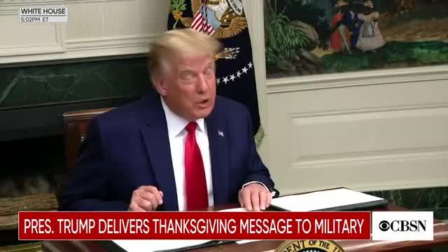 President Trump Delivers Thanksgiving Message to Military