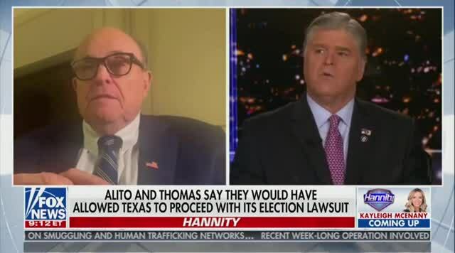 Rudy Giuliani Tells Sean Hannity After Supreme Court Rejects Texas Bid To Overturn Election: ‘We’re Not Finished’