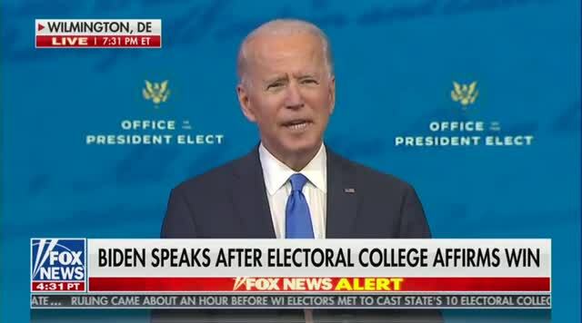Joe Biden Clears His Throat Throughout Electoral College Win Speech
