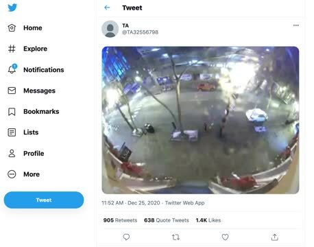 Mysterious Twitter Account Posts Video Showing Nashville Bomb Warning and Explosion