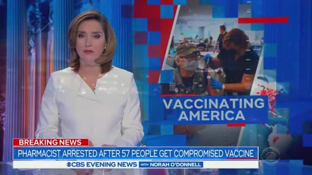 CBS News: A Pharmacist Has Been Arrested After Admitting To Tampering with Hundreds of Vaccine Doses