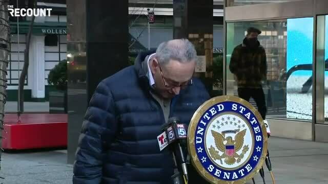 A Heckler Interrupts Sen. Schumer’s Address Calling for the Impeachment of Trump