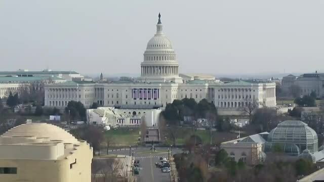 Aerial Footage Shows the Security Measures in Place Around the U.S. Capitol