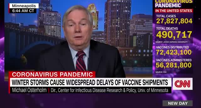 Osterholm: ‘The Weather Is Going To Slow Down Production’ on Vaccines