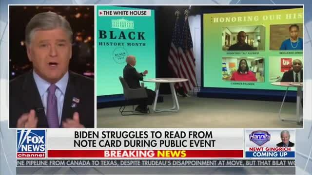 Hannity: Even with a Cheat Sheet, Biden Is Struggling To Form Coherent Sentences