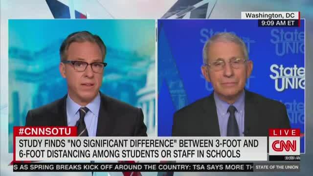 Dr. Fauci: If Studies Show That Three Feet Is Enough Protection To Open Schools Then Guidelines Will Be Changed