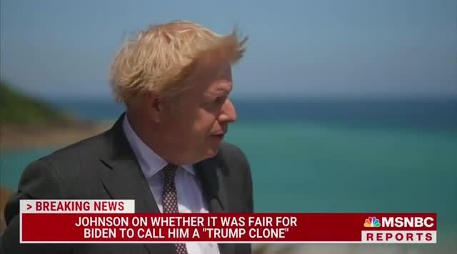 Boris Johnson Dodges Reporter’s Question About Biden Calling Him a Trump Clone