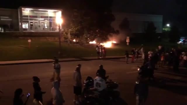 BLM Protesters Set Fire Outside Rock Hill South Carolina Police Station