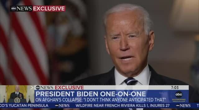 Biden on if Military Advisers Warned Him Against Withdrawing: ‘No, No One Said that to Me that I Can Recall’
