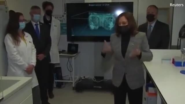 Kamala Harris Uses a Fake French Accent to Talk to French People