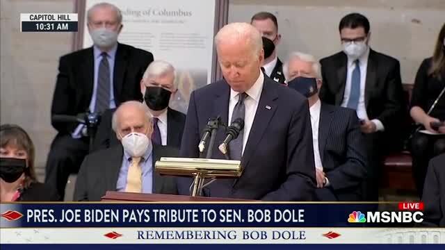 Biden Reads Instruction While Quoting Sen. Bob Dole’s Message: The Message Said ‘End of Message’
