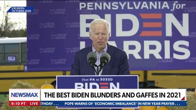 Newsmax Plays a Montage of Biden’s Best Blunders and Gaffes in 2021
